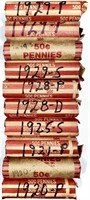 (10) Rolls 1920's Wheat Cent Penny Lot