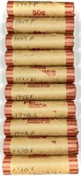 (10) Rolls 1940's Wheat Cent Penny Lot