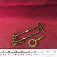 Pair Of Latch Lock Hooks & Lock Ring (Antique)