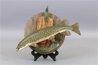 Hand Carved Northern Pike by W.R. Rousseau,