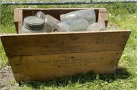 Barn finds - wooden box, Canning Jars, Etc...