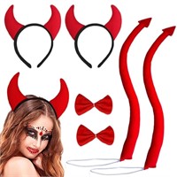 Devil Horns Headband and Devil Tail Red Bowtie Dev