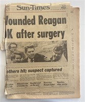 Reagan Shot Chicago Tribune Original 1981 Vintage
