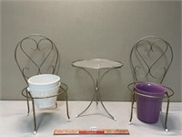 METAL SET OF DOLL CHAIRS/MORE