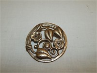 Mexico Silver Floral Brooch 25.88 Grams