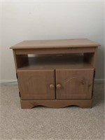 Vintage Night Stand with Wheat Pattern Doors