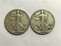 1945S+1946 STANDING LIBERTY SILVER 1/2 DOLLARS