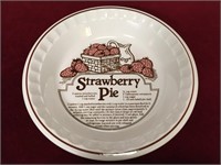 11" Ceramic Strawberry Pie Dish