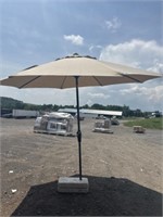 Tan 10ft market umbrella with LED lights (base