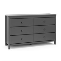 Storkcraft Alpine 6 Drawer Double Dresser (Gray)