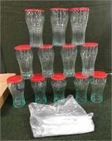 12 - Coca-Cola Plastic Cups w/ Straws