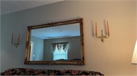 Large mirror/ sconces