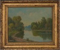 Albert Francis King Oil of a River Landscape