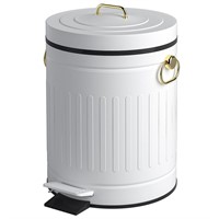 CEROELDA 8L Trash Can  Steel  White  2.1Gal