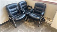3 BLACK OFFICE CHAIRS