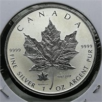 2017 Canada $5 Silver DCAM  Maple Leaf 1 t oz.