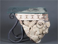 Architectural column capital side table.