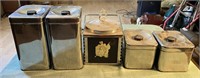5 Pcs. Metal Kitchen Canisters