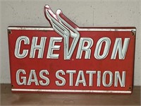 12 x 18 Metal Chevron Gas Station Advertising