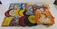 (50+) Vintage phonograph records for children.