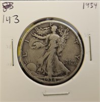 1934 90% Silver Walking Liberty Half Dollar
