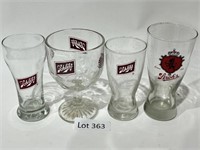 (3) Schlitz Glasses (1) Strohs Glass