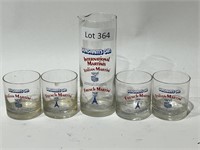 Seagram's Martini Pitcher (4) Glasses