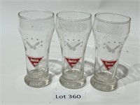 (3) American Beer" Glasses