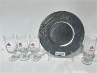 Coors Serving Tray & (4) A Curio Glasses