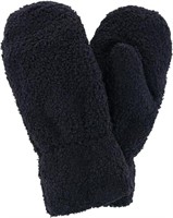 Women's Boucle Teddy Mittens with Gathered Wrist