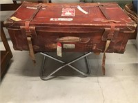 Vintage Lago Guicochi Leather Luggage and Stand