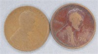 (2) 1912 Wheat Pennies. Note: Poor Condition.