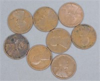 (8) 1914 Wheat Pennies. Note: Fair Condition.