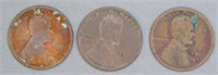 (3) 1917-D Wheat Pennies. Note: (2) Poor and (1)