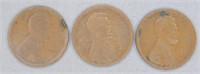 (3) 1911 Wheat Pennies. Note: (2) Poor and (1)