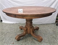 0ak round pedestal dining table