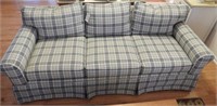 Craftmaster blue and white plaid upholstered