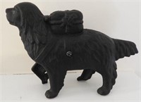 Figural cast iron dog bank