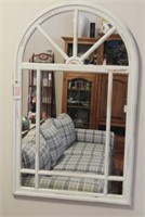 Divided dome top window wall mirror