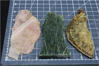 Rose Quartz, Jade & Stromalite Slabs, Estate