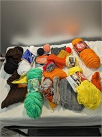 Box Lot of Yarn, Various Colors/Sizes