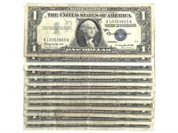 12 - $1 US Silver Certificates