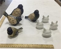 Ceramic bird decor lot