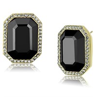 Emerald Cut 14.24ct Hematite Post Earrings