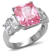 Radiant 8.09ct Rose & White Sapphire Ring