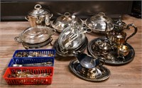A Group of Metal Tablewares & Cutlery Set