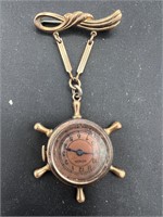 geneva watch co. ships wheel watch brooch