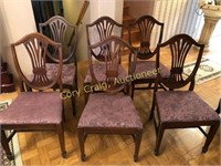 Set of (6) Mahogany shield back dining chairs