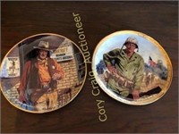 Pair of John Wayne collector plates