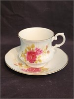 Royal Minster vintage tea cup and saucer in pink